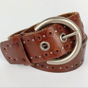 Fossil / Tooled Brown Leather Belt